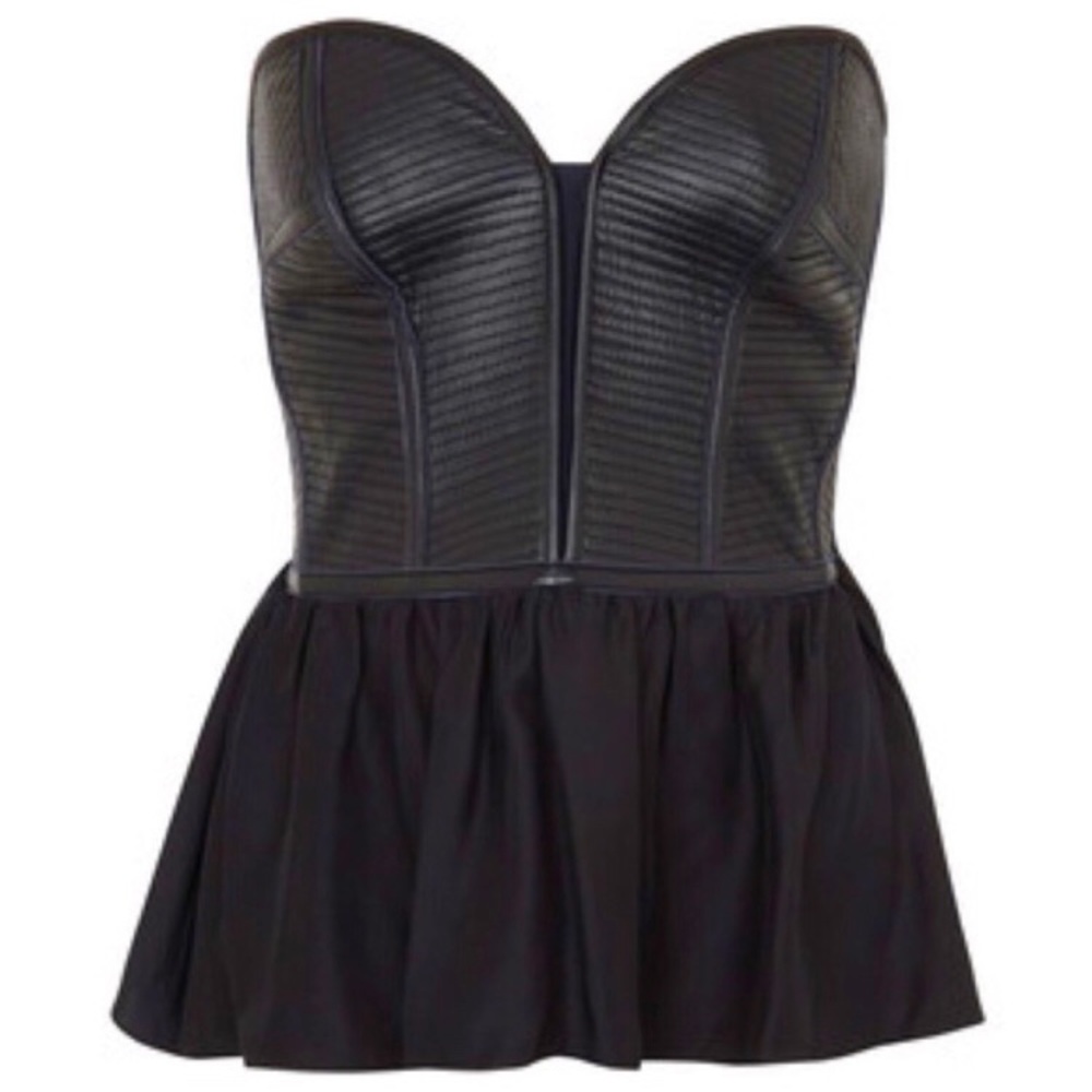 Peplum Bustier with Frayed Hem